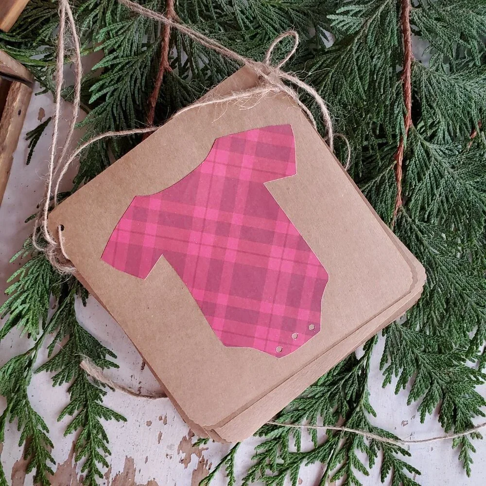 Plaid and Green Onesie Holiday Banner Set